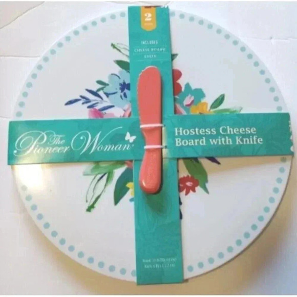 Pioneer Woman Cheese Board w/Knife Set Floral‎ Design Melamine Charcuterie New - Picture 1 of 1